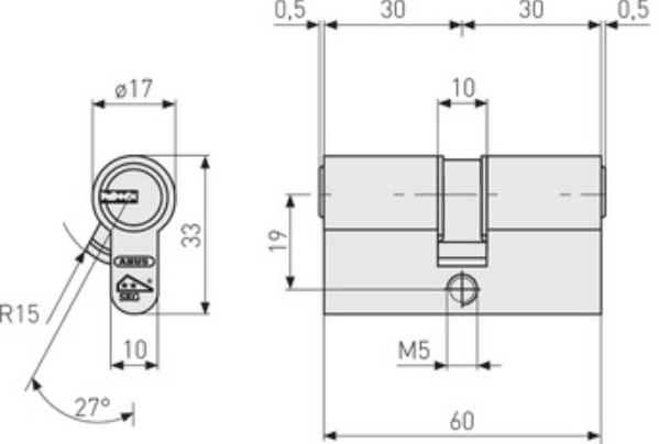 TESTPhT - ABUS Profilzylinder EC550NP | Doppelzylinder | mit Not- und Gefahrenfunktion