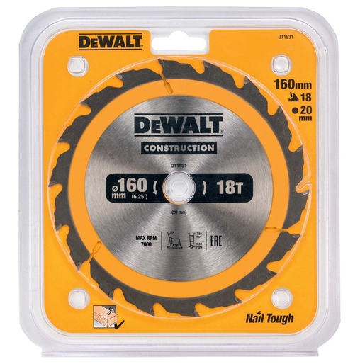 DeWalt Kreissägeblatt | 160/20 mm | 18 WZ