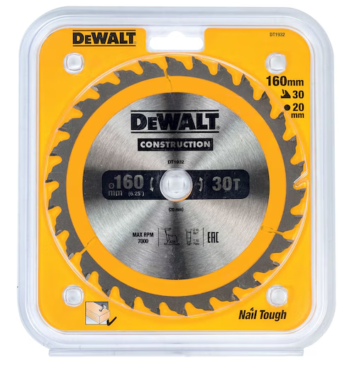 DeWalt Kreissägeblatt | 160/20 mm | 30 WZ