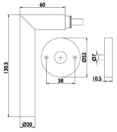 Hermat Edelstahl Haustürbeschlag 1000mm komplett / Stossgriff Klinke Rosette