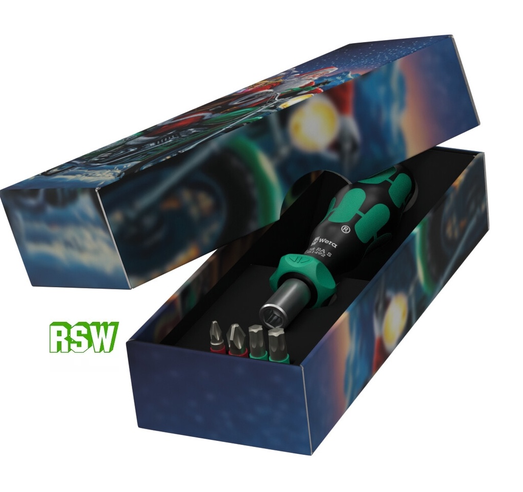 WERA Bithalter mit Ratschenfunktion und Bits 838 RA S/4 Christmas 2025