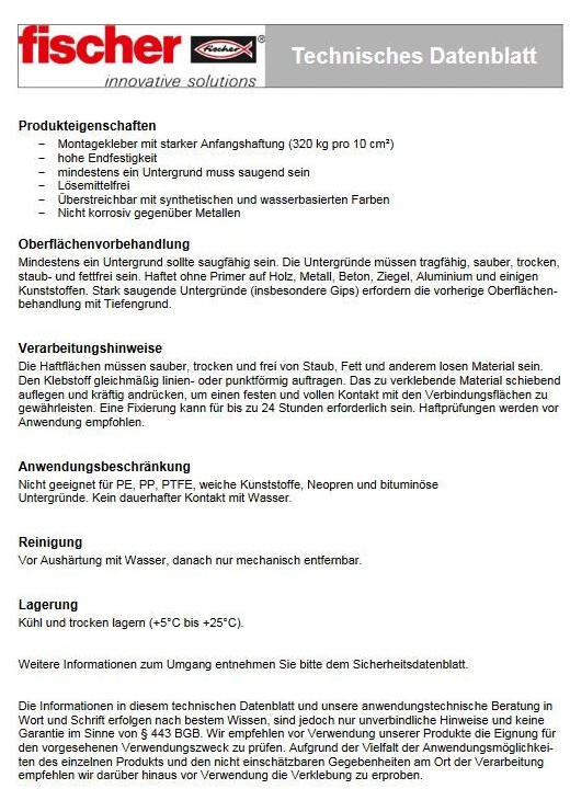 FISCHER 320 Kilo Montagekleber | 200ml