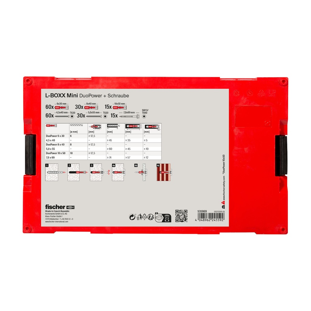 FISCHER Dübelbox L-BOXX mini DuoPower + Schraube
