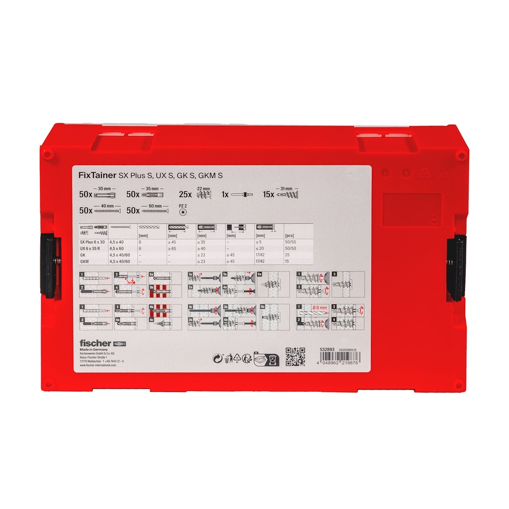 FISCHER Dübelbox L-BOXX mini DuoPower + Schraube