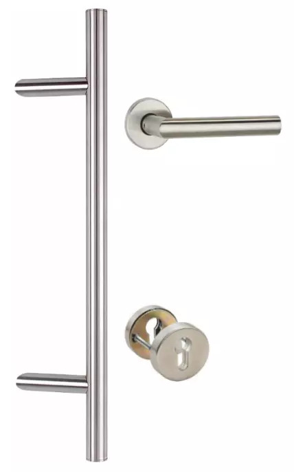 Hermat Edelstahl Haustürbeschlag | 1800 mm komplett