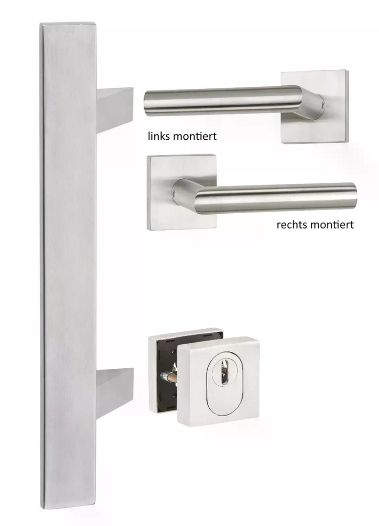 Hermat Haustürbeschlag | Ziehschutzrosette | DIN LINKS