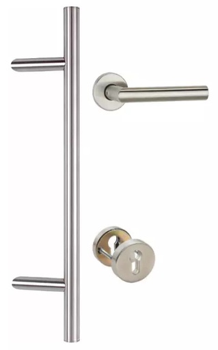 [70000HTS400s18022032] Hermat Edelstahl Haustürbeschlag | 400 mm komplett