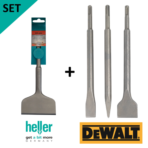 [70000DT603301168113] 4er Meißelset SDS + Fliesenmeißel