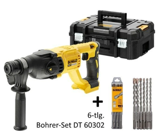 [70000DCH133NT-DT60302] Dewalt SDS-plus Akku-Kombihammer Bohrhammer DCH133NT + SDS-plus Bohrerset 60302