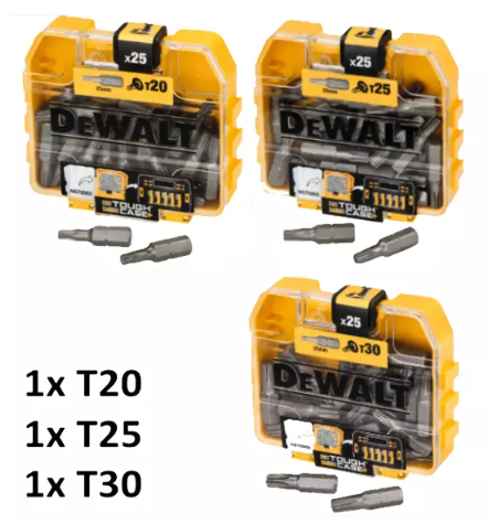 [70000TX202530] DeWalt Bitboxen Set: TX20 + TX25 + TX30