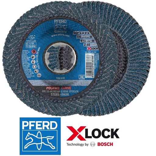 PFERD POLIFAN-Fächerscheiben | SGP CURVE STEELOX X-LOCK